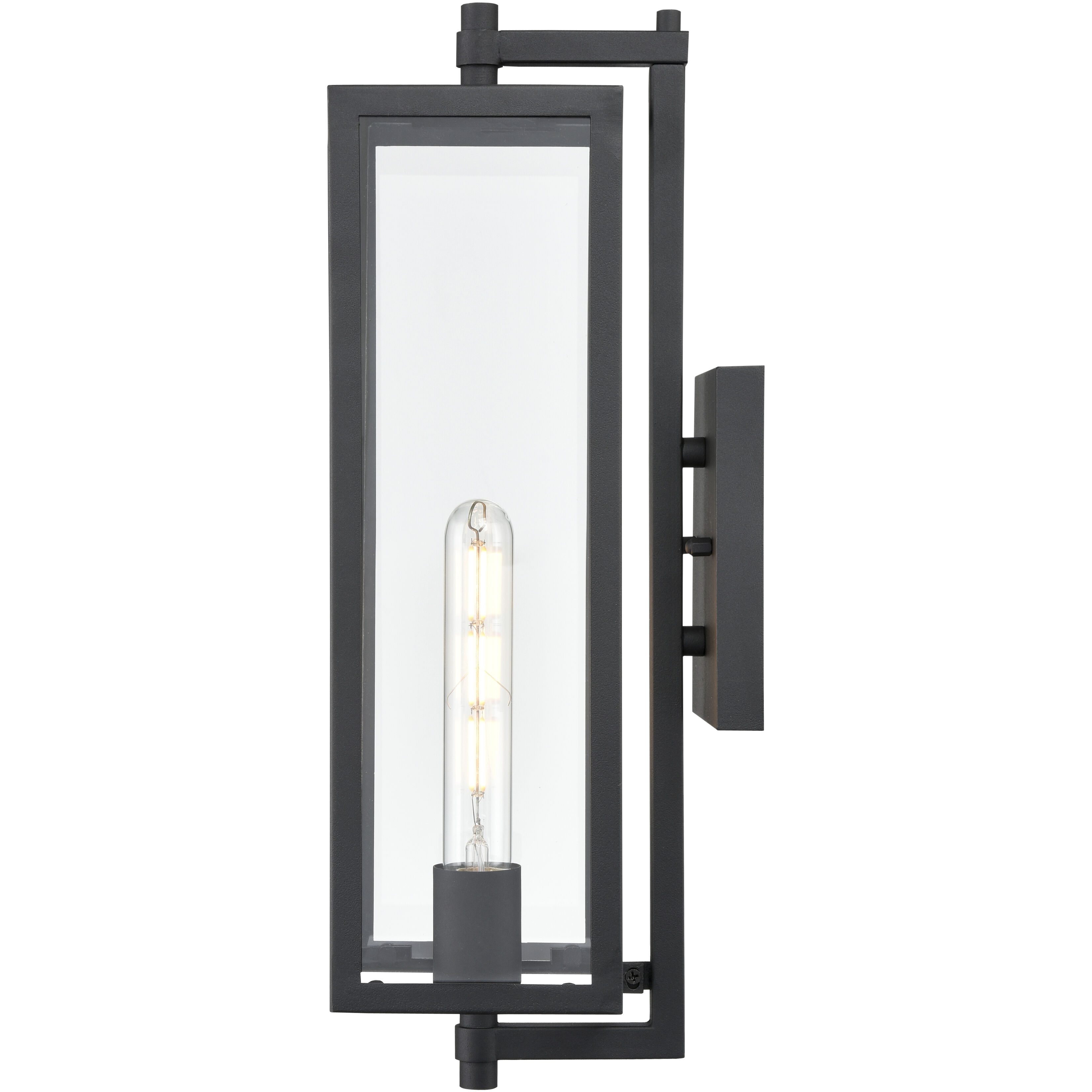 Messi 1 Light 18 inch Textured Black Outdoor Wall Sconce
